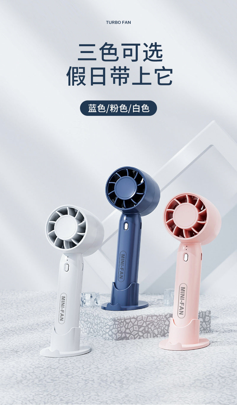 Harrow Portable Handheld Fan with Digital Temperature Display Rechargeable USB