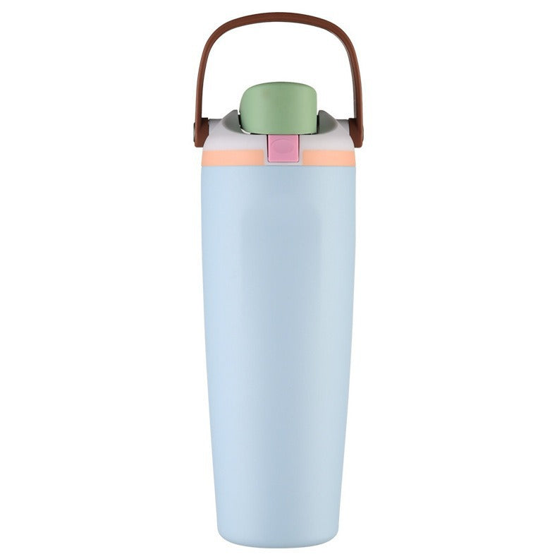 Stainless Steel Vacuum Insulated Water Bottle Double-Walled Leak-Proof with Carry Handle