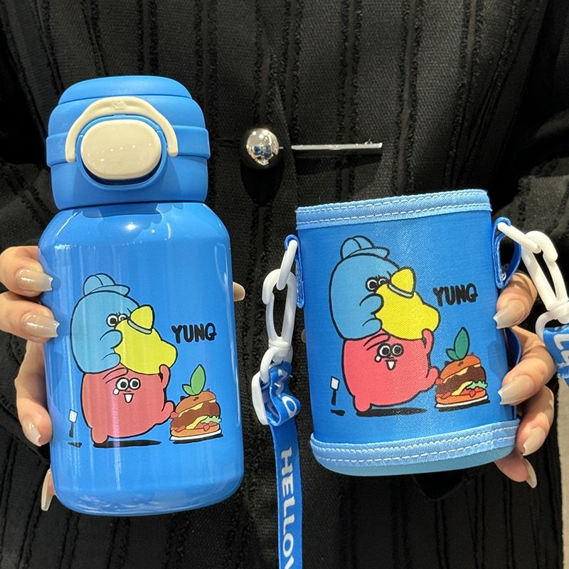 Insulated Women's Water Bottle Double-Walled Flip-Top Lid Leak-Proof BPA-Free with Carry Loop