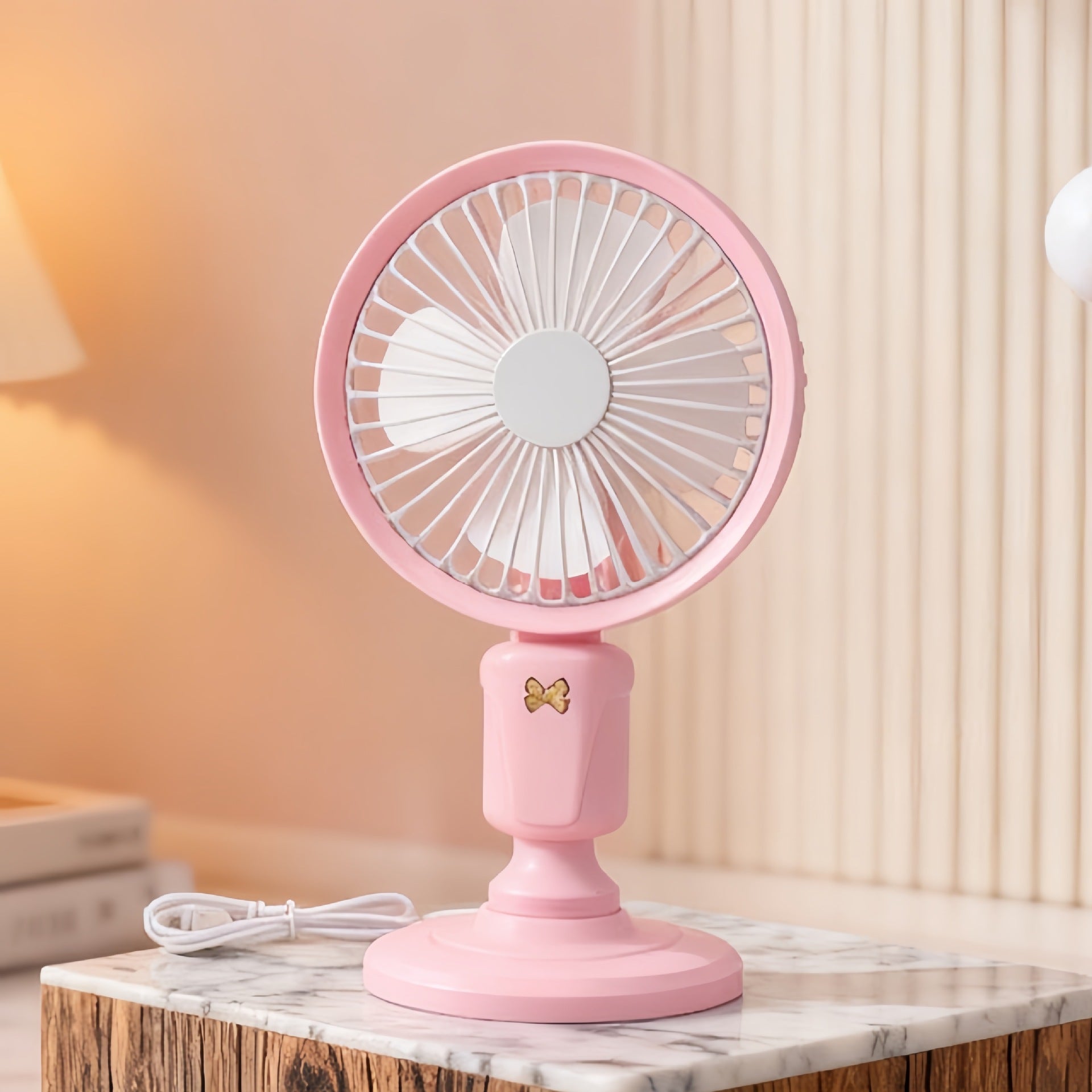 Portable Table Fan With Versatile Tilt Adjustment Lightweight Pink Adjustable Airflow Fan