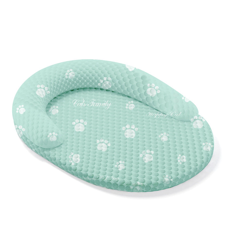 Harrow Ergonomic Cat Lying Cushion Non-Slip Bottom Breathable Material Paw Pattern