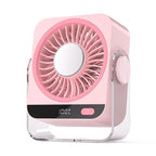 Touch-Control Desk Fan Unisex Compact Quiet Adjustable Speed with LED Accent