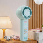 Women's Portable Handheld Fan Cute Animal Design USB Rechargeable Lightweight Compact