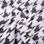 Women’s Plush Blanket Houndstooth Pattern Ultra-Soft Hypoallergenic Microfiber Cozy Throw