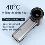 Women Portable Handheld Fan with Smart Temperature Display and Multiple Speed Settings