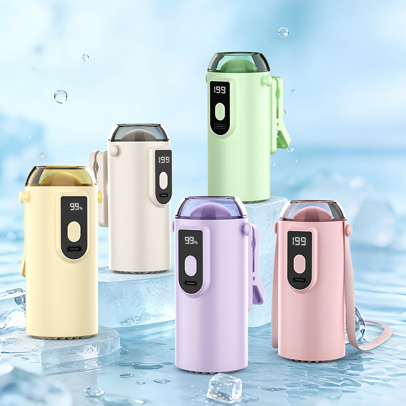 Portable USB Fan with Digital Temperature Display Lightweight Rechargeable Personal Fan