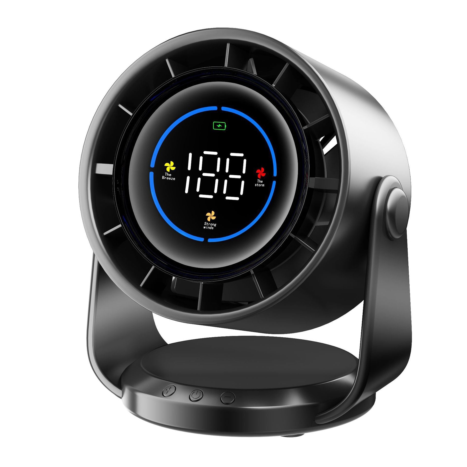 Smart Digital Air Circulator Fan with Touch Controls Multiple Speeds Adjustable Angle Energy Efficient
