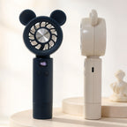 Rechargeable Portable Mini Fan with LCD Display and Bear Ears, Quiet Handheld Fan