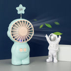 Portable Handheld Fan Playful Figurine Design Compact Quiet Summer Cooler