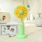 Portable Table Fan Flower Design USB Rechargeable Lightweight Personal Desk Fan