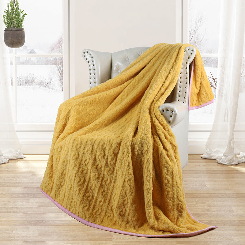 Brehn Ladies Soft Cable Knit Snuggle Blanket Cozy Throw for Home and Outdoors