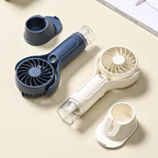 Portable Handheld Fan Foldable Adjustable Head USB Charging Station Compact
