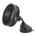 Adjustable Dual-Head Car Ventilation Fan with Flexible Mount for Vehicle Air Vents