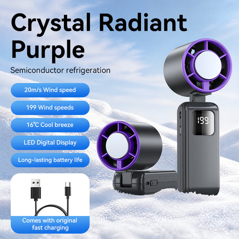 Portable Mini Air Cooler with LED Display and Adjustable Wind Speeds