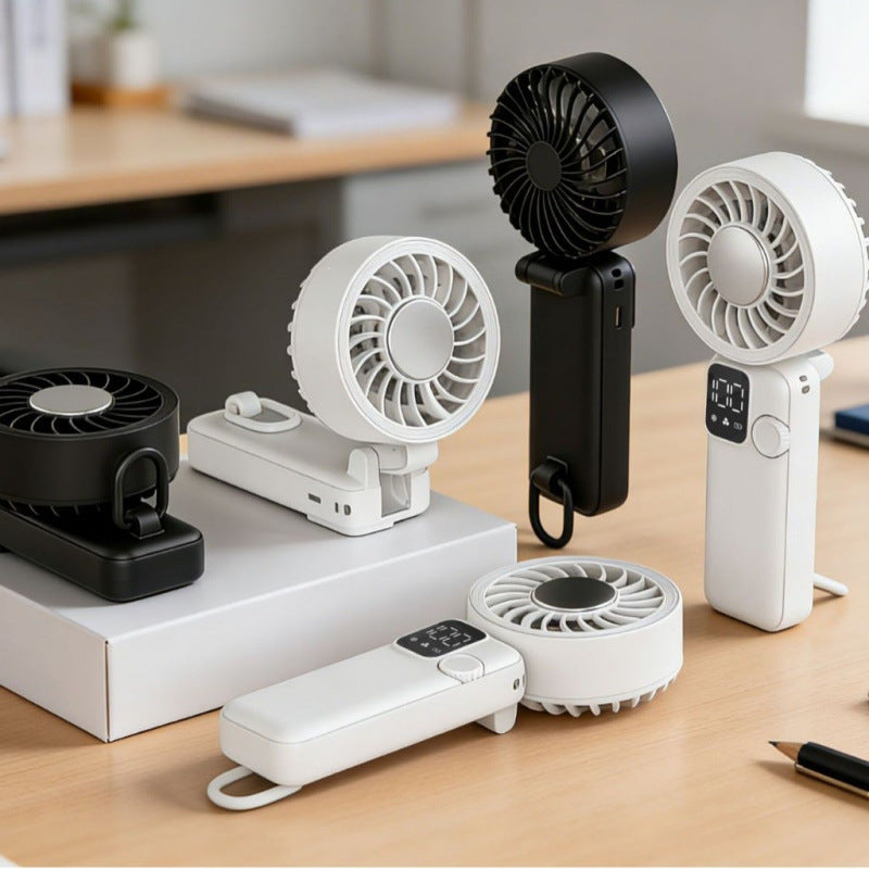 Portable Clip-On Cooling Fan USB Rechargeable Adjustable Speed with Digital Display