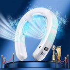 Portable Neck Cooling Fan USB Rechargeable Hands-Free Adjustable Airflow with LED Display