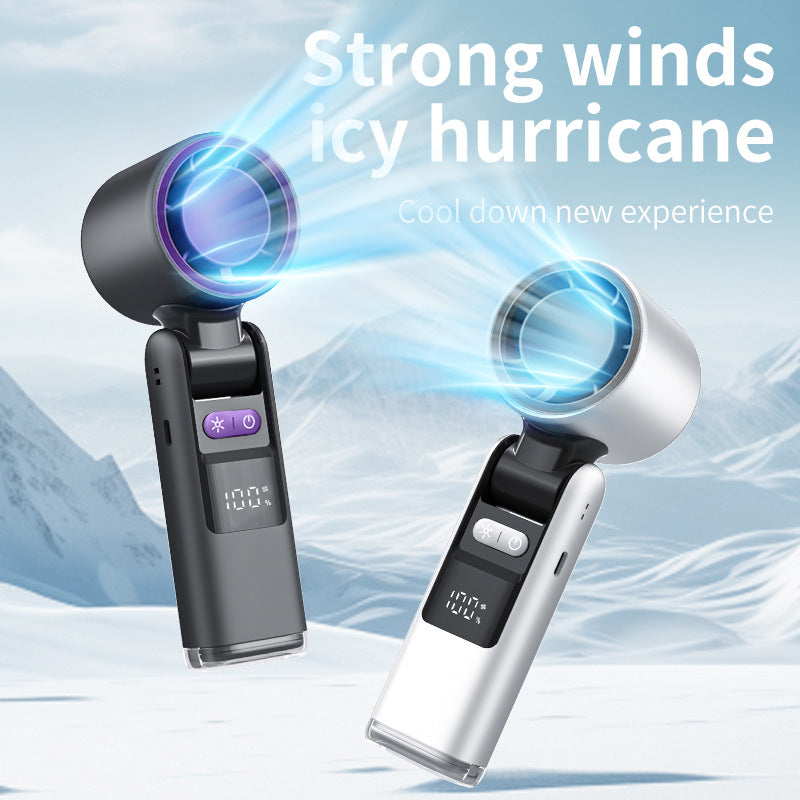 Portable Mini Fan USB Rechargeable Compact Quiet with LED Display and Multiple Speeds