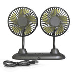 Dual Adjustable USB Powered Desktop Fan with Flexible Heads Quiet Portable Cooling