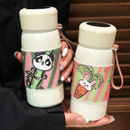 Women’s Insulated Water Bottle BPA-Free Plastic Double-Walled Panda Design Spill-Proof Lid
