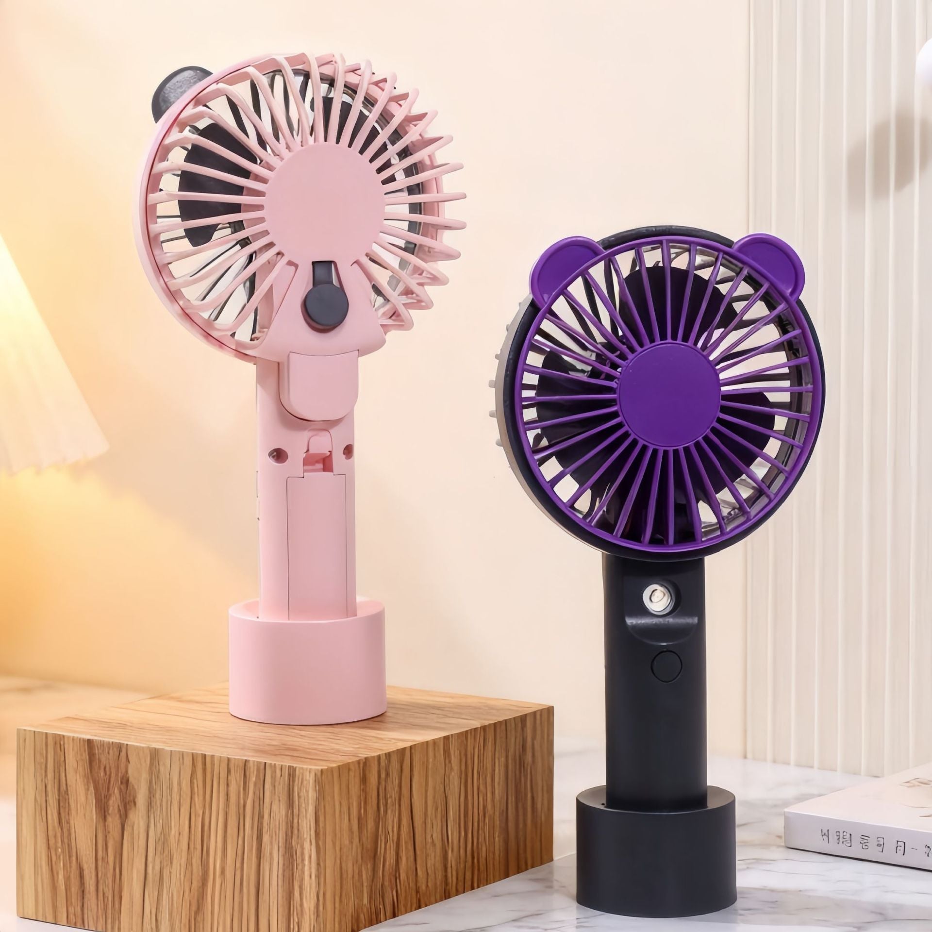 Portable Hand Fan with Spray Function USB Rechargeable Lightweight Personal Cooling Fan