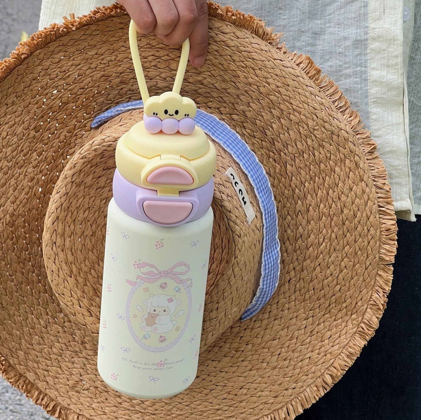 Women's Multifunctional Insulated Thermos Bottle Multi-Chamber Leak-Proof Hot Cold Water Flask