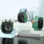 Personal Mist Cooler Fan USB Rechargeable Compact Portable with Adjustable Airflow and Leather Strap