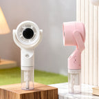 Ladies Portable Hand Fan with Spray Function and Long-Lasting Battery Compact Handheld Cooling Fan