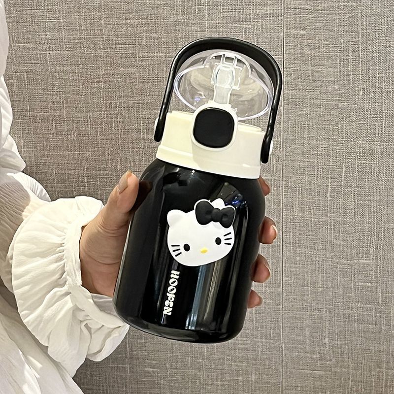 Women's Insulated Drink Container with Carrying Handle Leak-Proof Double Wall 12-Hour Temperature Retention Cute Design
