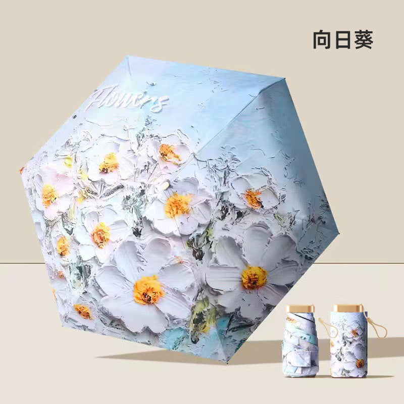 Women’s UV Protection Folding Umbrella with Wind-Resistant Frame and One-Touch Open Close Mechanism