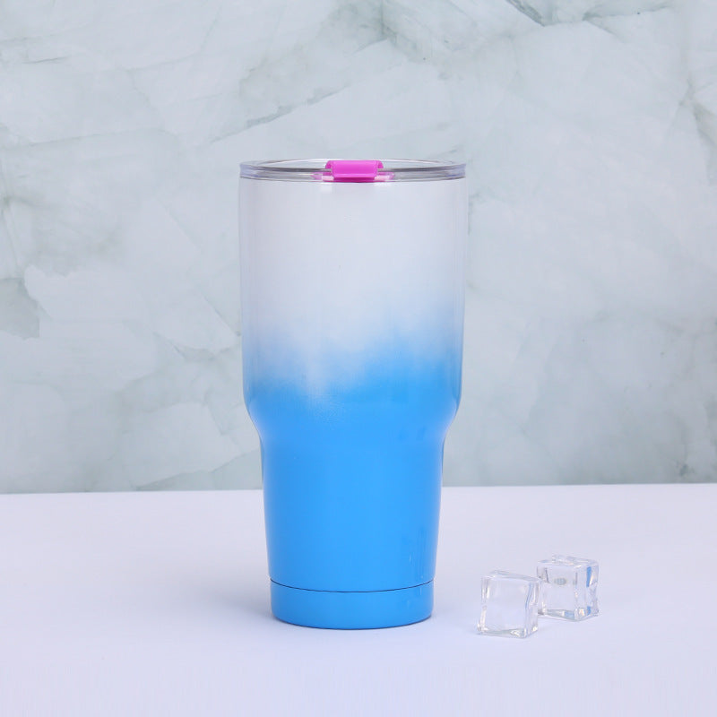Unisex Insulated Stainless Steel Mug Double-Walled Leak-Proof Lid with Straw Durable Design