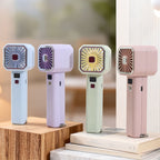Portable Handheld Fan for Women with Digital Speed Display USB Rechargeable Ergonomic Design
