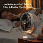 Compact Oscillating Table Fan USB Powered Quiet Brushless Motor Adjustable Tilt