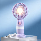 Portable USB Hand Fan with LED Lights Flexible Tilt Lightweight Personal Cooling Device