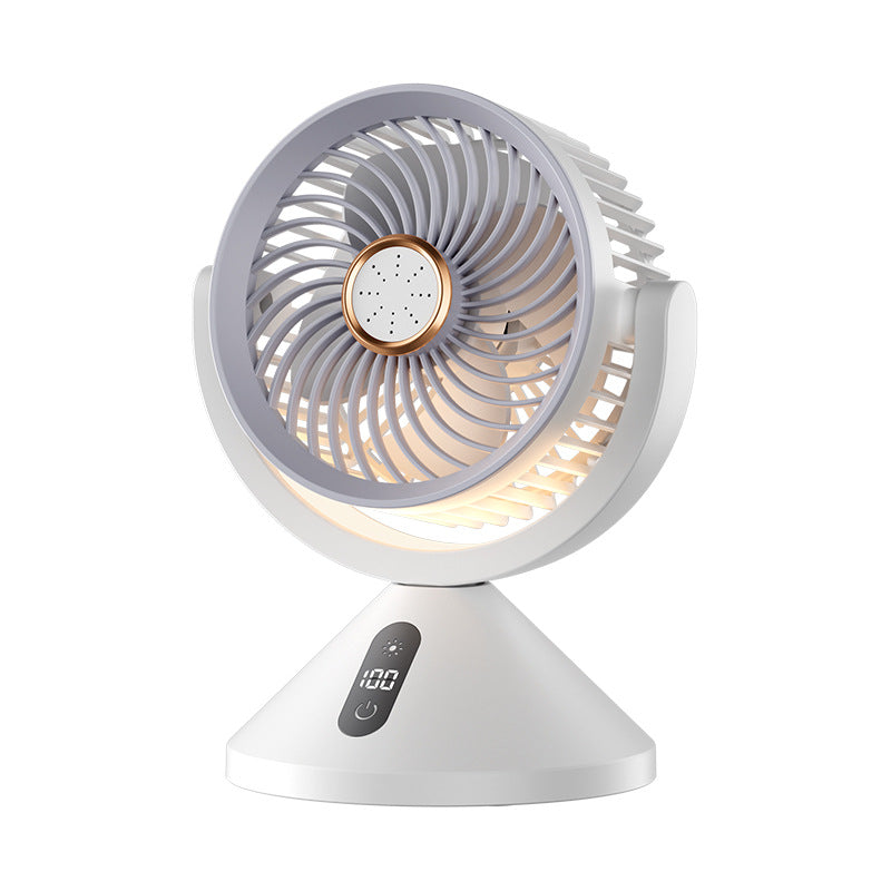 Tabletop Oscillating Fan with LED Light Quiet Adjustable Speed
