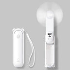 Foldable Rechargeable Handheld Fan with Power Bank and Dual USB Ports Unisex One-Size