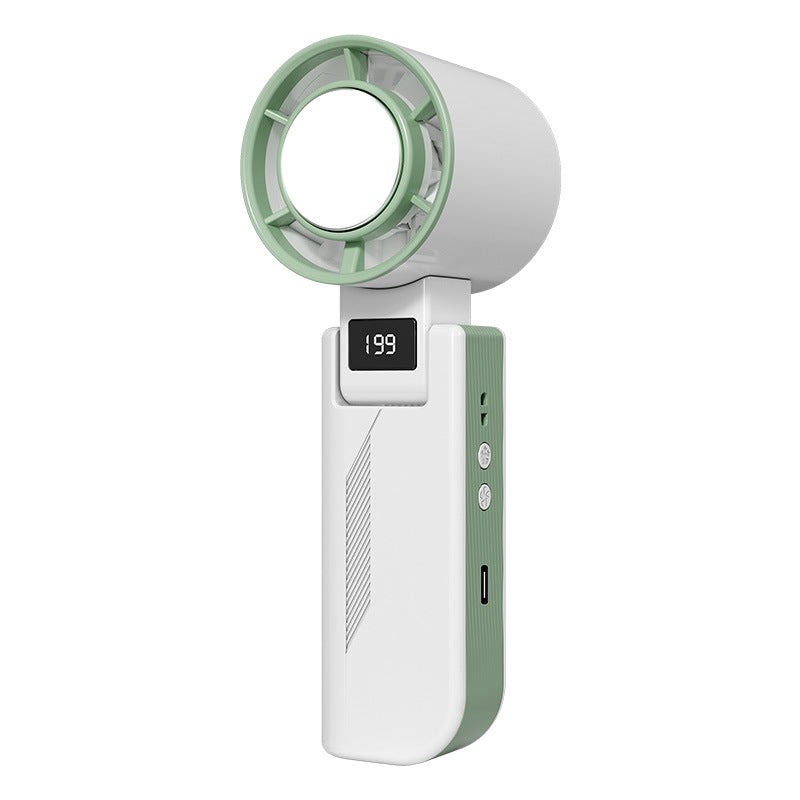 Portable Handheld Fan Rechargeable Battery Quiet Operation LCD Display Compact Size
