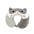 Neck Support Pillow Soft Plush Cat Shape Ergonomic Travel and Home Comfort