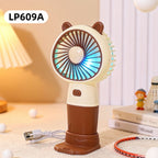 Rechargeable Portable Hand Fan With Bear Design Quiet Child-Safe Table And Handheld Fan