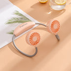 Portable Neck Fan With Dual Adjustable Heads USB Rechargeable Quiet Brushless Motor