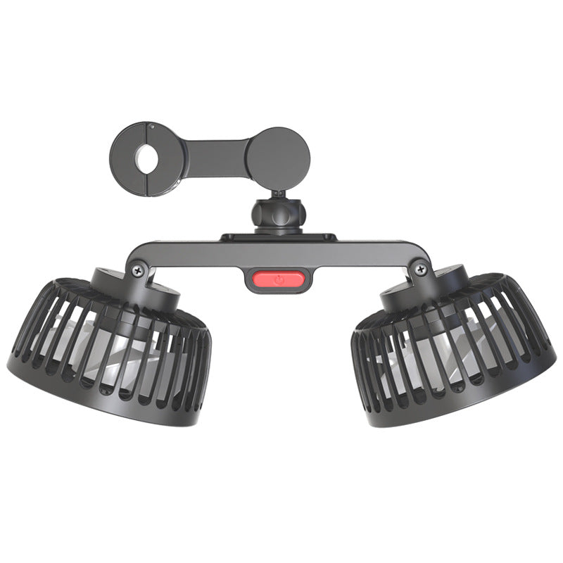 Dual-Head Portable Air Circulator Fan Adjustable Speed Compact Lightweight for Indoor Outdoor Use