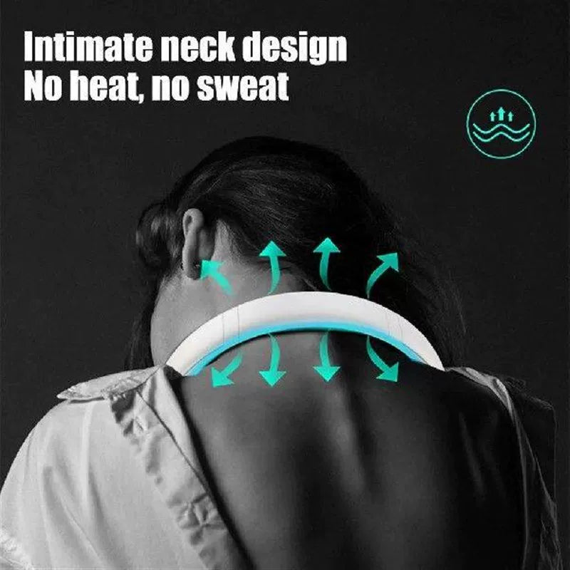 Portable Ergonomic U-Shaped Neck Cooling Fan Bladeless Hands-Free USB Rechargeable