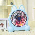 Portable Hand Fan USB Rechargeable Cute Animal Design Compact Lightweight Cooling Fan for Women
