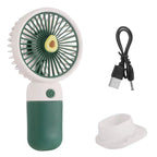 Women’s Portable Mini Fan USB Rechargeable Avocado Design Compact