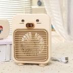 Portable Mini Fan USB Rechargeable Cute Animal Design Lightweight Handheld Fan