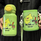 Insulated Women's Water Bottle Double-Walled Flip-Top Lid Leak-Proof BPA-Free with Carry Loop