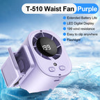 Harrow Women's Portable Waist Fan with LED Display Waterproof Clip-On Fan