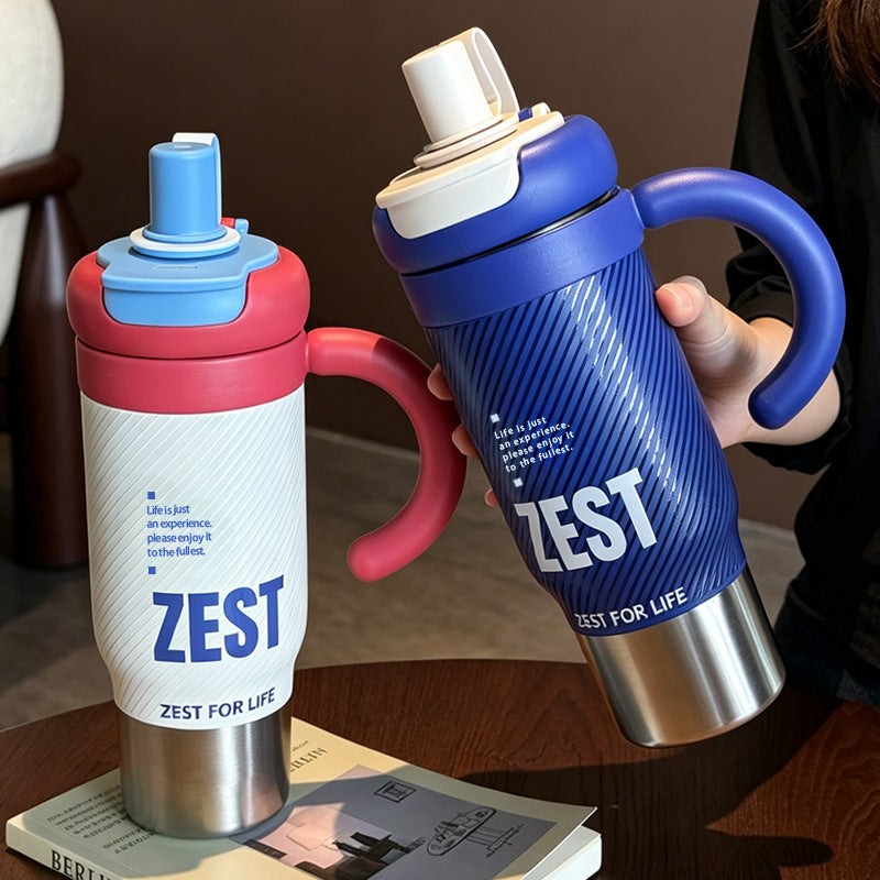 Women’s Stainless Steel Insulated Mug with Spill-Resistant Drinking Lid and Double-Wall Insulation