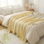 Bowlift Cotton Waffle Knit Throw Blanket Lightweight Breathable Cozy Bed Throw