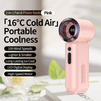 Portable Cooling Fan with Power Bank Adjustable Speeds Lightweight Compact