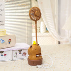 Creative Bear Design USB Table Fan with LED Light Compact Portable Desk Fan